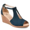 Journee Collection Womens Kedzie Wedge Sandal - Blue -Chic Shoe Shop US 01 102266 00