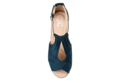 Journee Collection Womens Kedzie Wedge Sandal - Blue -Chic Shoe Shop US 01 102266 05