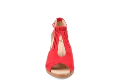 Journee Collection Womens Kedzie Wedge Sandal - Red -Chic Shoe Shop US 01 102268 02