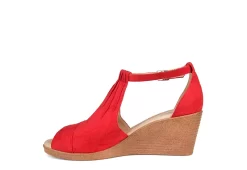 Journee Collection Womens Kedzie Wedge Sandal - Red -Chic Shoe Shop US 01 102268 03