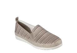 Skechers Womens Flexpadrille 3.0 Serene Sweetie Slip On Sneaker - Taupe
