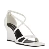 Nine West Womens Rolga Wedge Sandal - White -Chic Shoe Shop US 01 108884 00