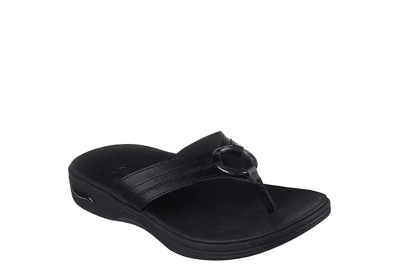 Skechers Womens Arch Fit Maui Sandal - Black 3 Skechers Womens Arch Fit Maui Sandal - Black