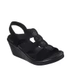 Skechers Womens Rumble On - Camp Glam Wedge Sandal - Black -Chic Shoe Shop US 01 203242 00