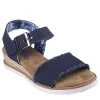Skechers Womens Desert Kiss - Adobe Princess Wedge Sandal - Navy