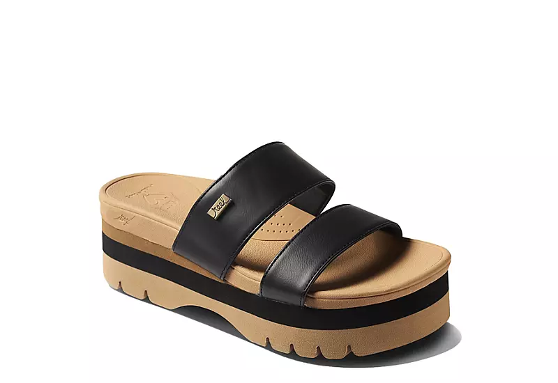 Reef Womens Banded Horizon 2.5 Slide Sandal - Black 3 Reef Womens Banded Horizon 2.5 Slide Sandal - Black