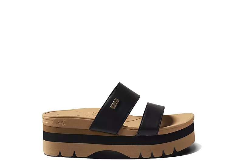 Reef Womens Banded Horizon 2.5 Slide Sandal - Black 4 Reef Womens Banded Horizon 2.5 Slide Sandal - Black - Image 2