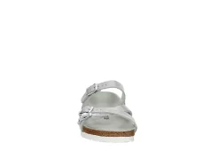 Birkenstock Womens Franca Vegan Footbed Sandal - Silver -Chic Shoe Shop US 01 203366 02
