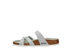 Birkenstock Womens Franca Vegan Footbed Sandal - Silver -Chic Shoe Shop US 01 203366 03