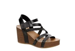Xappeal Womens Maggy Wedge Sandal - Black