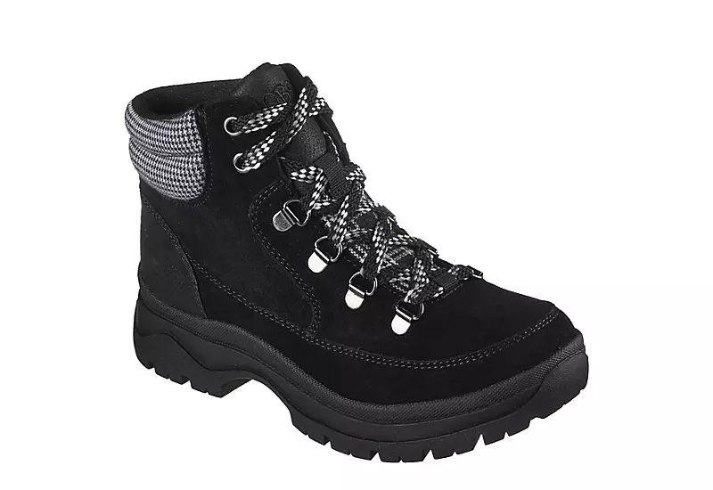 Skechers Womens Broadies Lace Up Boot - Black 3 Skechers Womens Broadies Lace Up Boot - Black