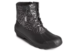 Sperry Womens Syren Gulf Metallic Animal Duck Boot - Black