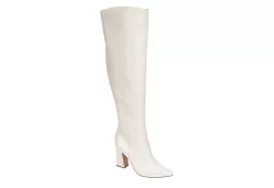 Michael By Michael Shannon Womens Camille Wide Calf Over The Knee Boot - Off White