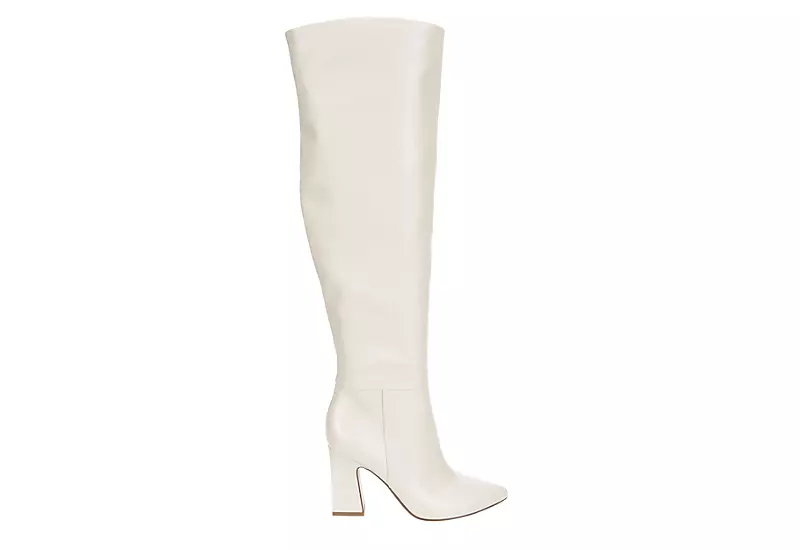 Michael By Michael Shannon Womens Camille Wide Calf Over The Knee Boot - Off White 4 Michael By Michael Shannon Womens Camille Wide Calf Over The Knee Boot - Off White - Image 2