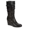 Lauren Blakwell Womens Johanna Wide Calf Wedge Boot - Black