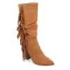 Journee Collection Womens Hartly Fringed Wide Calf Dress Boot - Tan 2 Journee Collection Womens Hartly Fringed Wide Calf Dress Boot - Tan -Chic Shoe Shop US 01 303180 00