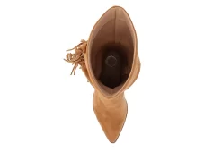 Journee Collection Womens Hartly Fringed Wide Calf Dress Boot - Tan -Chic Shoe Shop US 01 303180 05