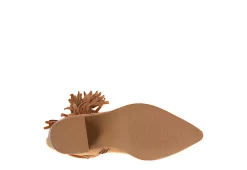 Journee Collection Womens Hartly Fringed Wide Calf Dress Boot - Tan -Chic Shoe Shop US 01 303180 06