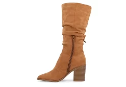 Journee Collection Womens Hartly Fringed Extra Wide Calf Dress Boot - Tan -Chic Shoe Shop US 01 303185 03