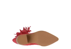 Journee Collection Womens Hartly Fringed Extra Wide Calf Dress Boot - Red -Chic Shoe Shop US 01 303199 06