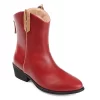 Journee Collection Womens Novva Western Ankle Boot - Red -Chic Shoe Shop US 01 303313 00