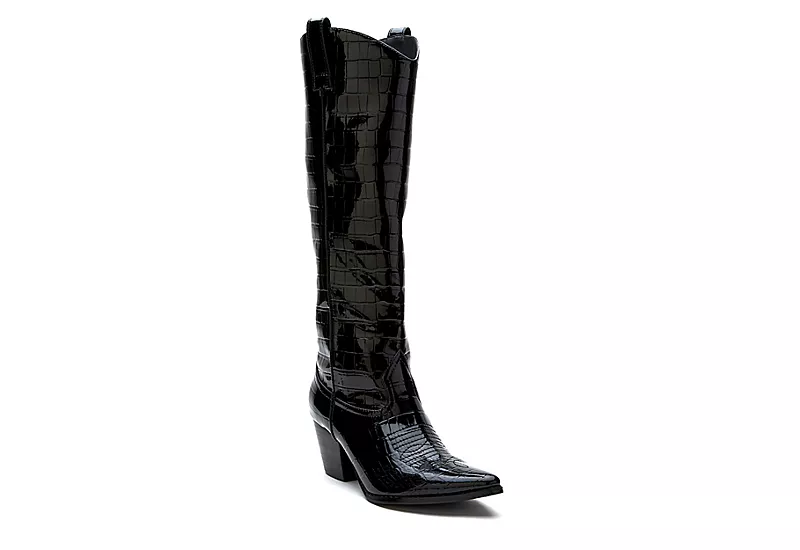 Coconuts Womens Jax Tall Western Boot - Black 3 Coconuts Womens Jax Tall Western Boot - Black