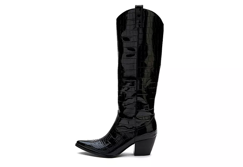 Coconuts Womens Jax Tall Western Boot - Black 6 Coconuts Womens Jax Tall Western Boot - Black - Image 4