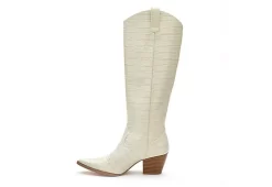 Coconuts Womens Jax Tall Western Boot - Ivory -Chic Shoe Shop US 01 303524 03