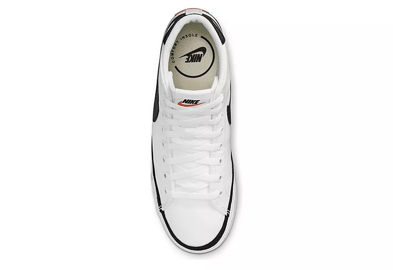 Nike Womens Court Legacy Mid Sneaker - White 7 Nike Womens Court Legacy Mid Sneaker - White - Image 5