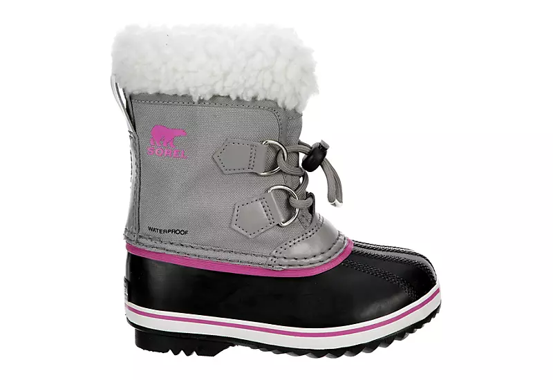 Sorel Girls Infant Pac Nylon Wp Snow Boot - Grey 4 Sorel Girls Infant Pac Nylon Wp Snow Boot - Grey - Image 2