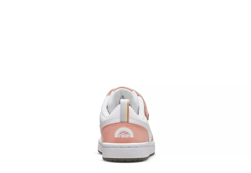 Nike Girls Court Borough 2 Low Top Sneaker - White 6 Nike Girls Court Borough 2 Low Top Sneaker - White - Image 4