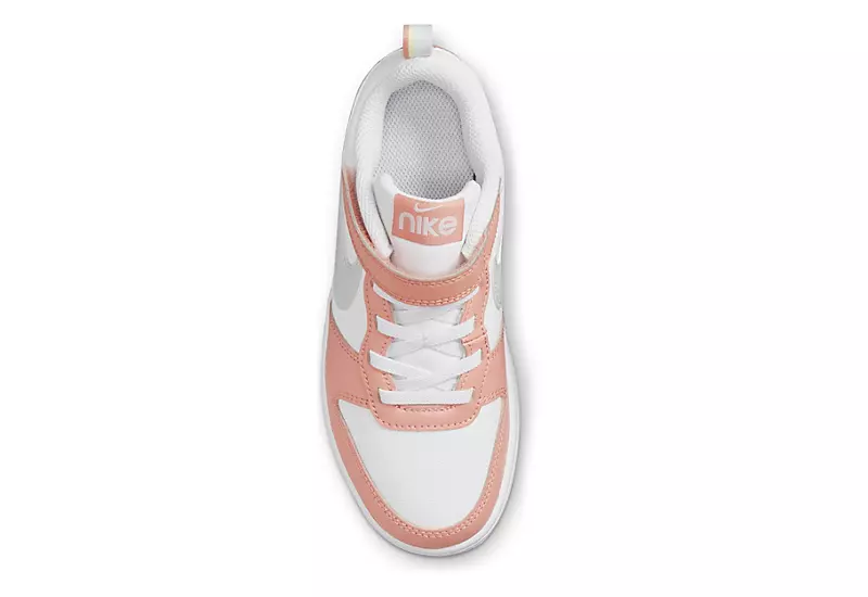Nike Girls Court Borough 2 Low Top Sneaker - White 7 Nike Girls Court Borough 2 Low Top Sneaker - White - Image 5