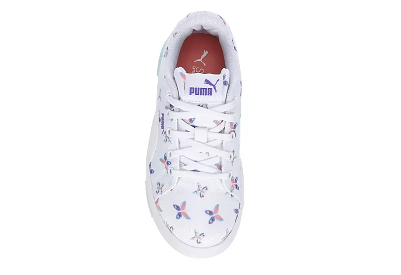 Puma Girls Little Kid Jada Sneaker - White 8 Puma Girls Little Kid Jada Sneaker - White - Image 6