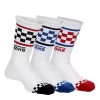 Vans Boys 3pk Checker Band Crew Socks - White 1 Vans Boys 3pk Checker Band Crew Socks - White -Chic Shoe Shop US 01 900990 00